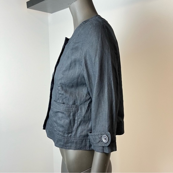 🌿 Marvin Richards linen coat black short jacket - Picture 5 of 7